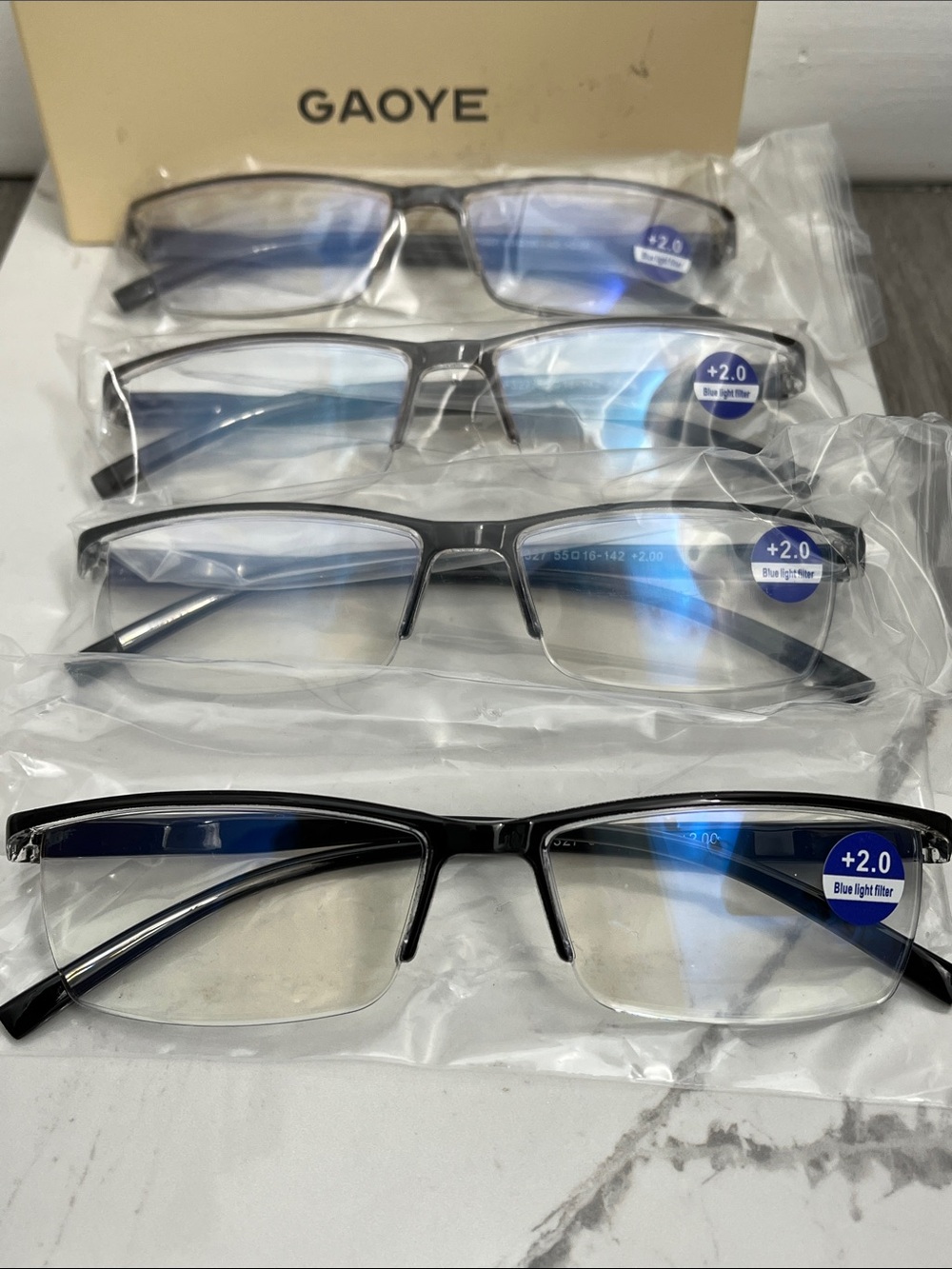 Gayo blue light filter readers for men 2.0- lot of 4